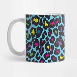 Rainbow Cheetah on Turquoise Mug